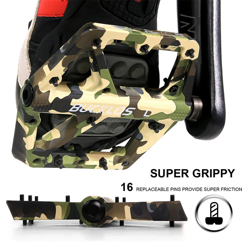 BUCKLOS Bicycle Pedal Nylon Mountain Bike Pedal Widen Road Bicycle Pedals Non-slip MTB Pedals for AM BMX Folding Bike