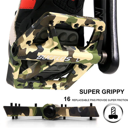 BUCKLOS Bicycle Pedal Nylon Mountain Bike Pedal Widen Road Bicycle Pedals Non-slip MTB Pedals for AM BMX Folding Bike