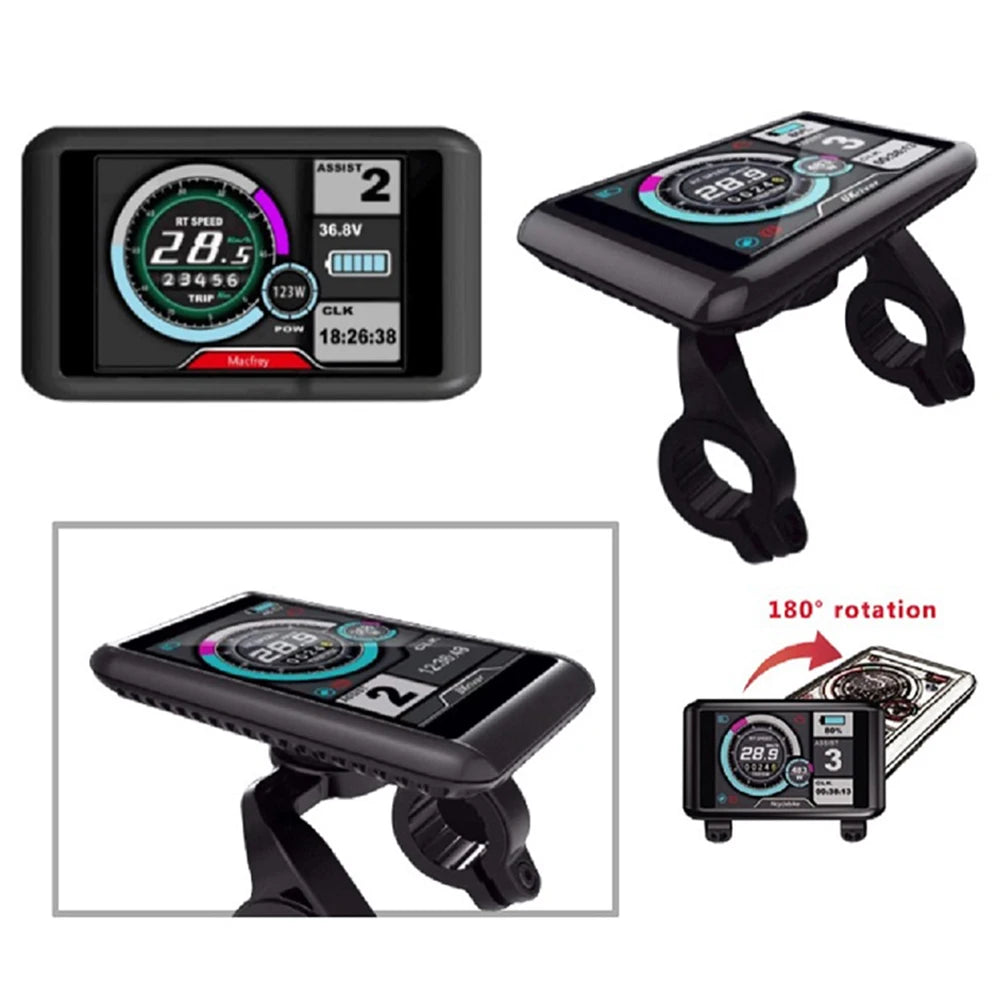 Electric Bike 36V-72V 1000W-1500W 35A 45A 3-Mode Sine Wave Ebike Motor and Speed Controller Set with Colorful LCD UKC1 Display