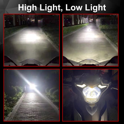 H4/P15D/BA20D 72W LED 8 COB Motorcycle Headlight Bulb 1800LM 6000K Hi/Lo Beam Light