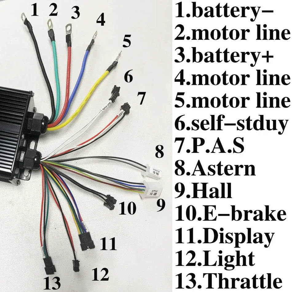 36V 48V 60V 60A 2000W 3000W E-bike Brushless Motor Sine wave Controller with S966 Colour LCD Display for E-Mountain Bike Scooter