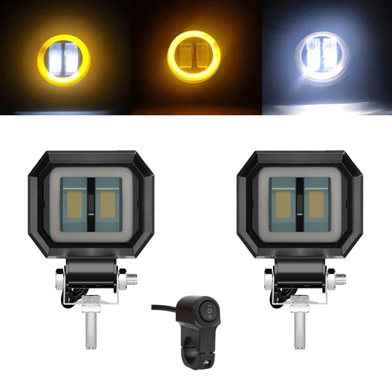 3INCH 20W Motorcycle LED Angel EyeWork Light Bar spot Lamp Offroad carBoat Truck SUv Pickup 12V 24V DrivingFog Lamp Headlight