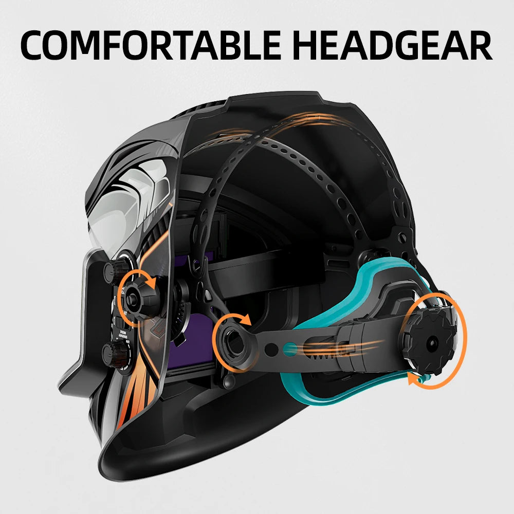 ANDELI True Color Welding Helmet Large Viewing Auto Darkening Electric Welding Mask with Side View 4 Arc Sensor for TIG MIG ARC