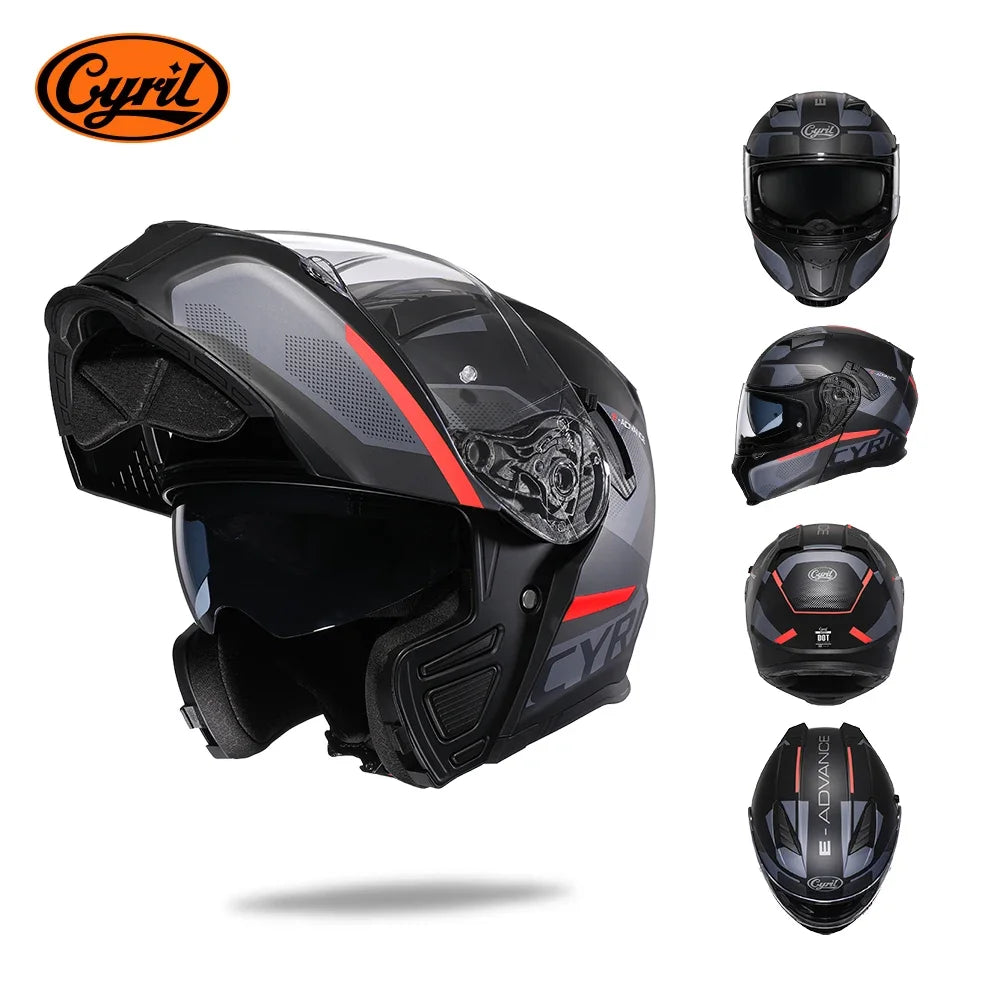 Motorcycle Helmet Dual Visor Modular Flip up Full Face Helmet for Adult Men and Women DOT Approved 10