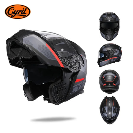 Motorcycle Helmet Dual Visor Modular Flip up Full Face Helmet for Adult Men and Women DOT Approved 10