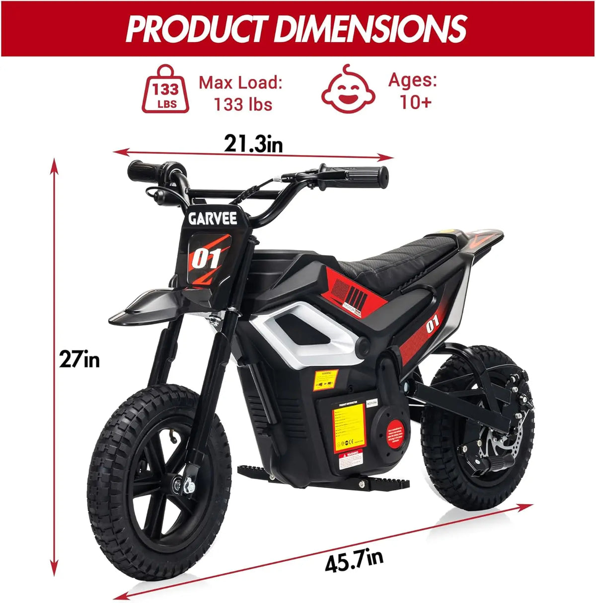 close up of key start ignition on kids electric dirt bike