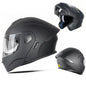 DOT Certified ABS Flip-Up Helmet - Lightweight & Compact, Round Smooth Design for Men/Women Matte black