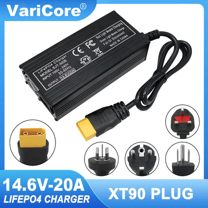 VariCore 14.6V 20A Smart Lifepo4 Battery Charger 110-220V 4S 12V High Power Charger For Lithium iron Phosphate Battery Pack