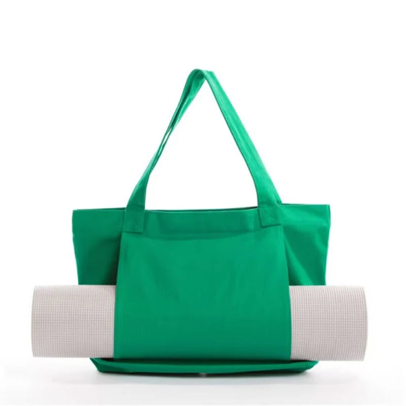 Yoga Pilates Cushion Bag Canvas Handbag Outdoor Exercise Equipment Travel Yoga Shoulder Bag Storage Bag green