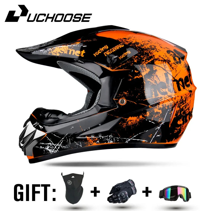 Professional Off-Road Motorcycle Helmet – DOT Certified Motocross Dirt Bike Racing Helmet with Free Gift for Adults & Kids