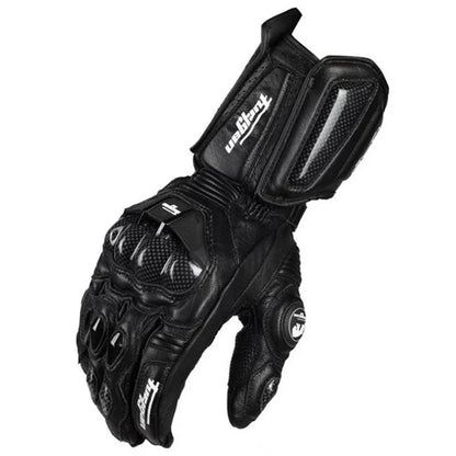 Motorcycle Leather Carbon Fiber Gloves - Windproof Protection for Riders
