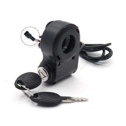 E-scooter Ignition Lock Without Voltage Display Starter Switch Locks Keys with SM Plug 2 Pin for KUGOO M4 PRO Electric Scooter