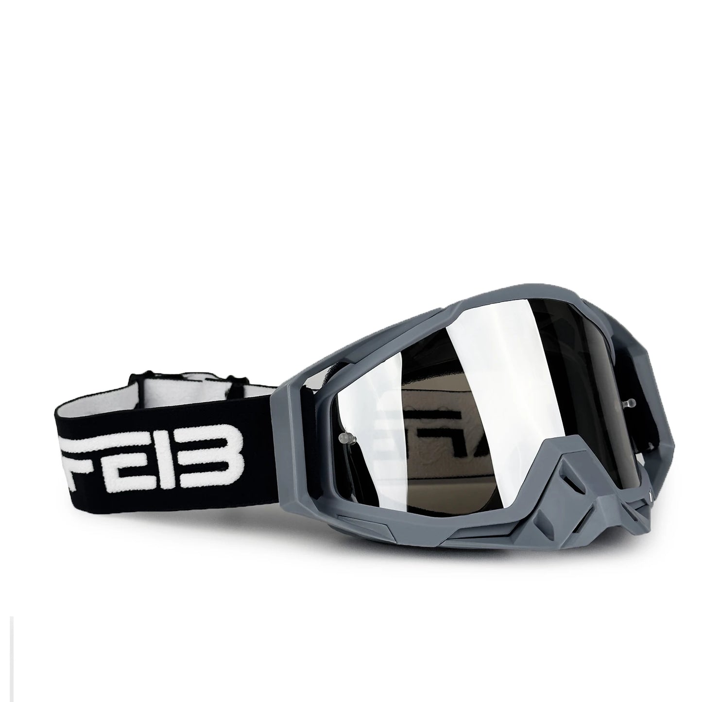 NAFEIB Motocross Glasses Motorcycle Sunglasses Man Windproof Protection Skiing Cycling Racing Off-Road Goggles Tear-off Film GRAY-SILVER