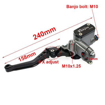 22mm Motorcycle Hydraulic Clutch Kit Brake Master Cylinder Kit For Honda Yamaha Kawasaki Suzuki Dirt Bike Sport Bike Scooter