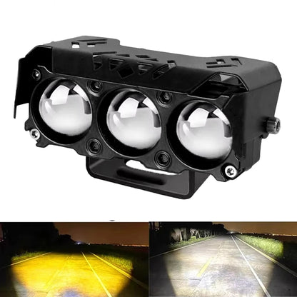 LED Motorcycle Spotlight Work Lamps Dual Color Hi/Low Beam Fog Light For Cars, SUVs, UTVs, Trucks, 12V, Mini Lens, Driving Light