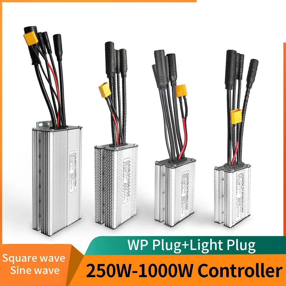 Electric Bike KT Controller 36V 48V Waterproof Brushless 250W 350W 500W 1000W Ebike Accessories with Light Function