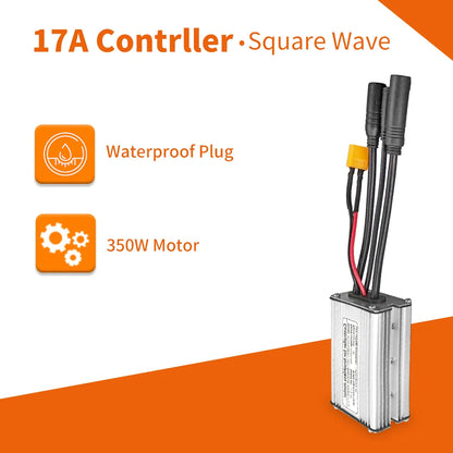 KunTeng Electric Bike Controller 36V 48V XT60 Waterproof Brushless 250W 350W 500W 1000W with 1T4 Cable 2Pin E-Brakes