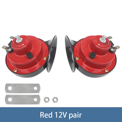 Modified Motorcycle 12V Snail Horn High-frequency Universal 300DB Horn Waterproof Car Electric Horn Red 12V pair