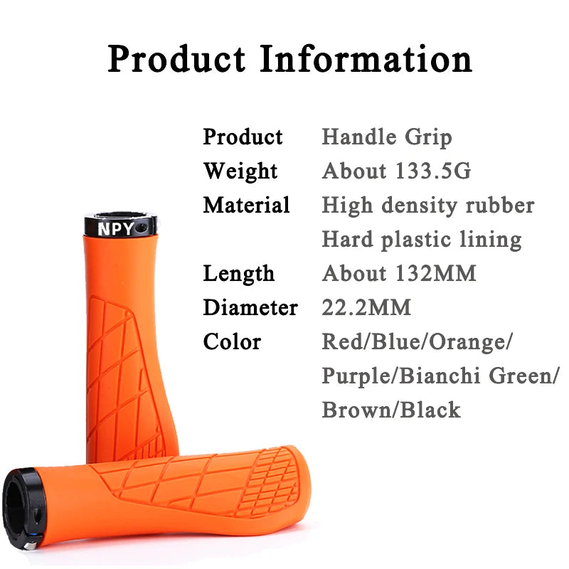 MTB Bicycle Grips Shockproof Bike Handlebar Cover Anti-Slip Lock on Bike Handle Cuffs Ergonomic Cycling Rubber Ball Handle Grips