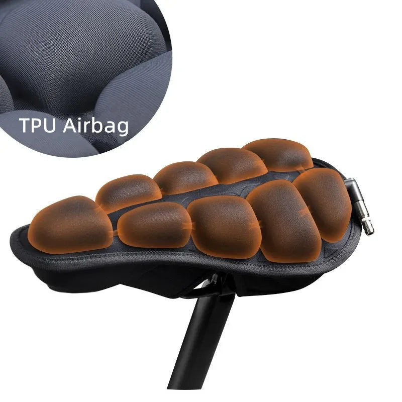 3D Air Bicycle Saddle Seat Cushion MTB Bike Big Butt PU Leather Gel Pad Seat Cover Shockproof Soft Bike Seat Bicycle Accessories