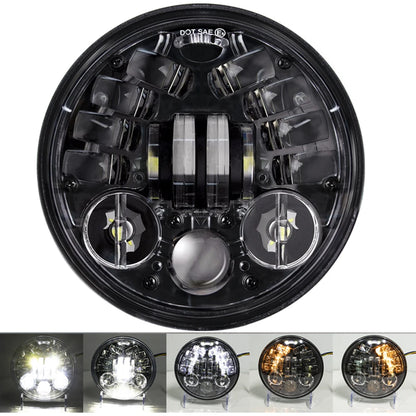 5.75-Inch LED Motorcycle Headlight Projector Lens - Round Headlamp for Motorcycles