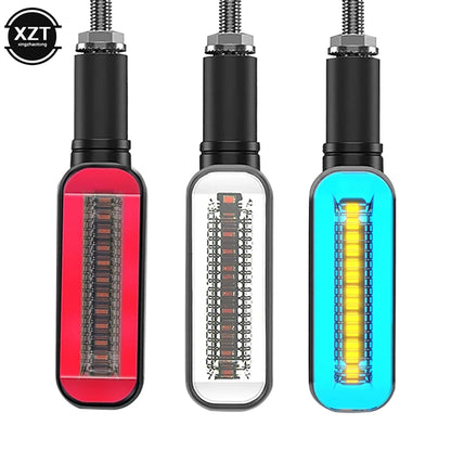2Pc Turn Signal LED Light Motorcycle Stop Signal DRL Flowing Water Flashing 2 in 1 Blinker Tail Accessory Lamps New