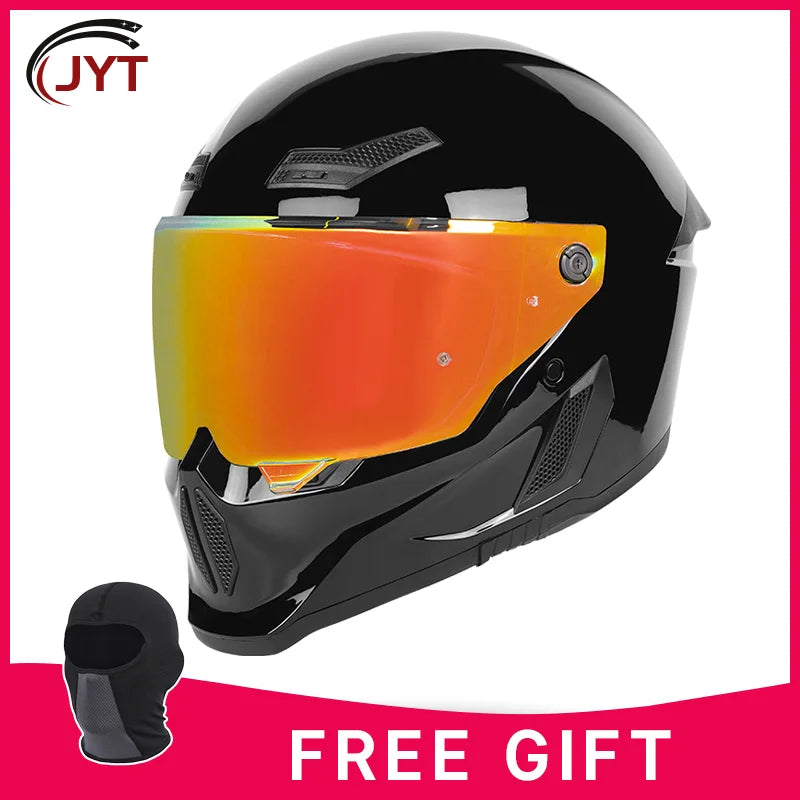 Motorcycle helmet matte black with reserved Bluetooth slot DOT certified sun protection breathable Glossy Black D CHINA