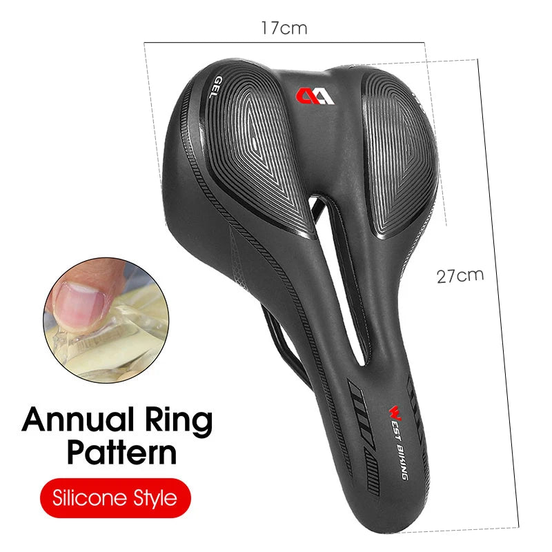 WEST BIKING MTB Bike Bicycle Saddle Rail Hollow Breathable Absorption Rainproof Soft Comfortable Sponge Casual Road Cycling Seat