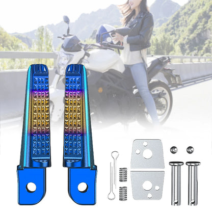 1 Pair Foot Peg Anti-Slip Foot Rests Pegs Aluminum Alloy Motorcycle Rear Footrests for Honda Phantom 150 CB190R for Yamaha