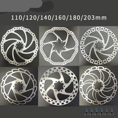 Stainless Steel Brake Rotor 110/120/140/160/180/203mm MTB Road Bike Disc with Bolts Brake Disk