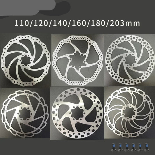 Stainless Steel Brake Rotor 110/120/140/160/180/203mm MTB Road Bike Disc with Bolts Brake Disk