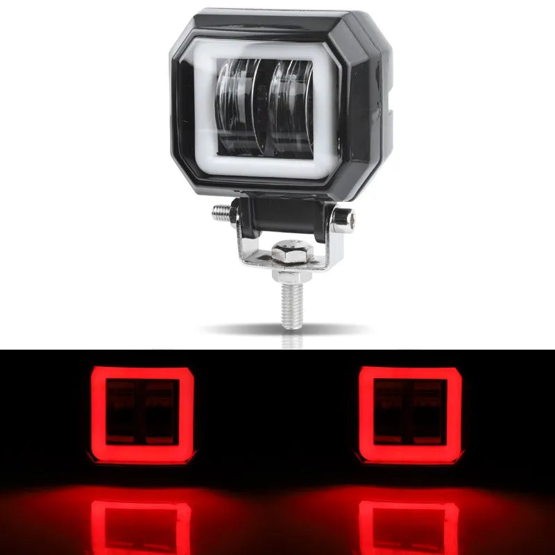 3 Inch LED Signal Lights Headlight Foglamp Round Square DRL Spot Beam Angle Eye Adjustable Bracket For Motorcycle Bike Automoble