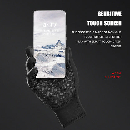 Men Women Cycling Winter Warm Sport Gloves Touchscreen Outdoor Fishing Splash-proof Skiing Snowboard Nonslip Zipper Gloves