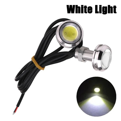 2Pcs Universal Car Motor Eagle Eye DRL Led Daytime Motorcycle Backup Reversing Parking Signal Automobiles Lamps Car Styling 12V White 03