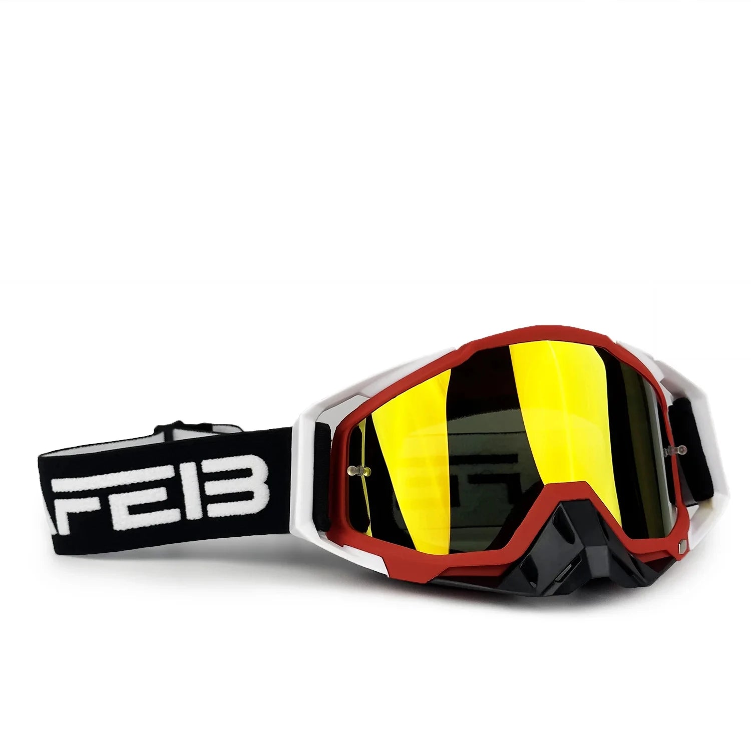 NAFEIB Motocross Glasses Motorcycle Sunglasses Man Windproof Protection Skiing Cycling Racing Off-Road Goggles Tear-off Film WRB-RED