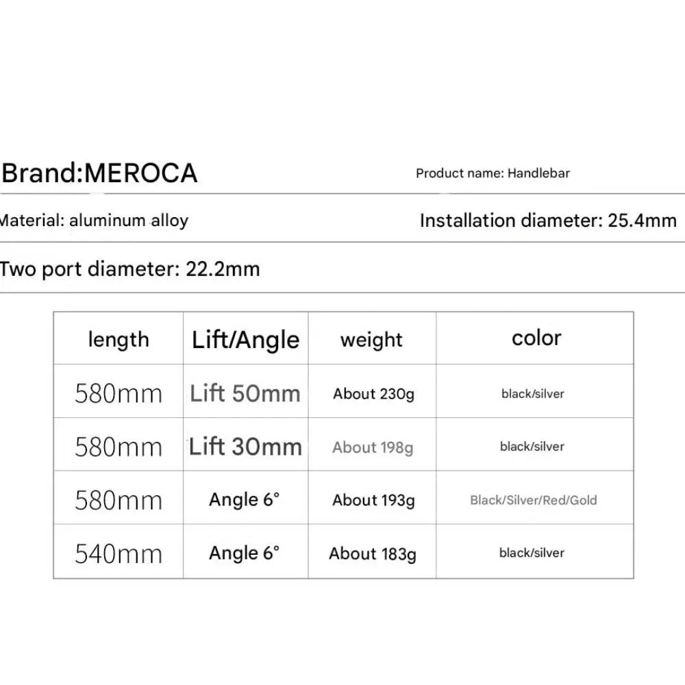 Mountain Bike Handlebar Straight/Swallow Aluminum Alloy Bicycle Riser Handlebar 25.4X540/580mm Bicycle Parts Cycling Accessories