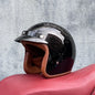 Motorcycle Half Open Face Four Seasons Universal Semi-open Motocross Helmet Bright Black