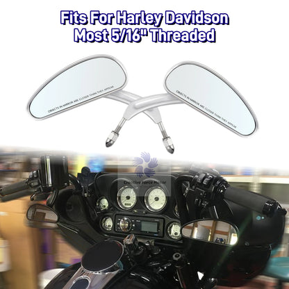 5/16" handlebar motorcycle mirrors 8mm bike rear view mirror For Harley Davidson Sportster 1200 883 Road King Street Glide Dyna