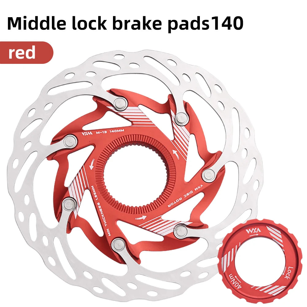 VXM Road Bicycle Center lock Disc Brake Rotor Pads CNC Lighweight Aluminum Alloy MTB Bike Rotors 140mm 160mm Cycling Discs Parts