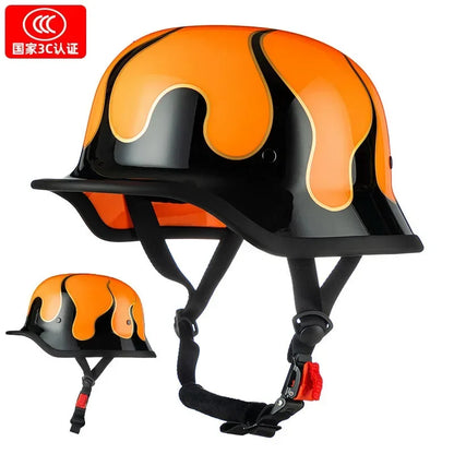 Motorcycle Helmet Male Summer Soldier Helmet Retro Cruise Half Helmet Electric Car Female Four Seasons style2 China