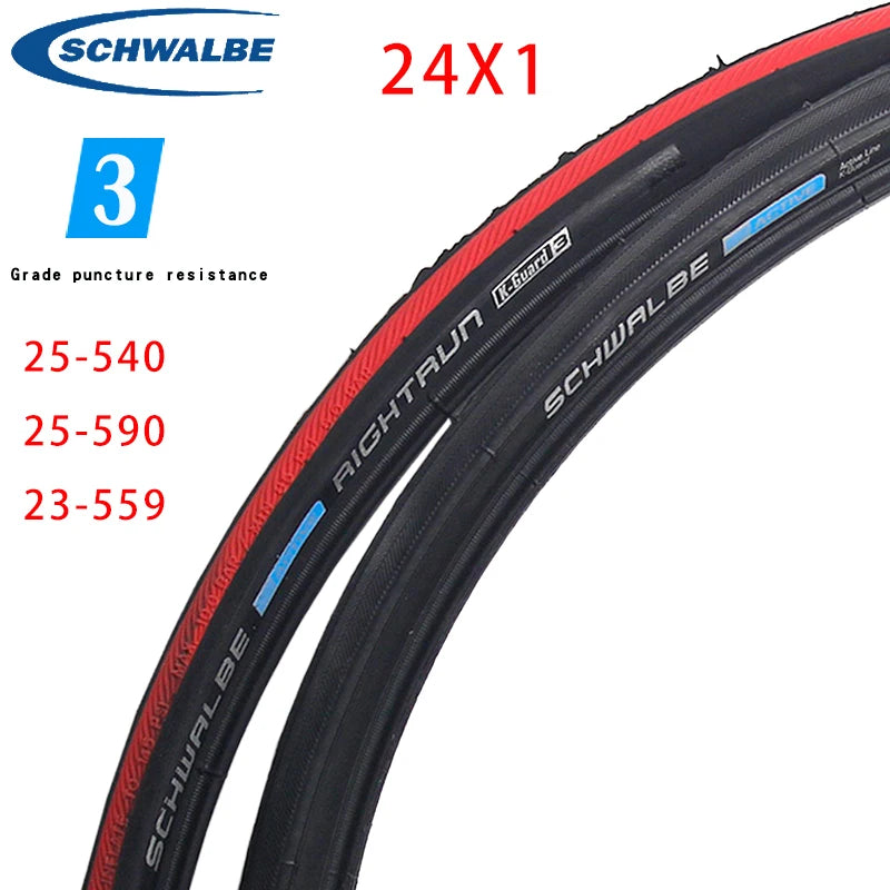 Schwalbe RightRun wheelchair tire 24 x 1.0 side view