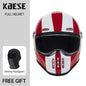 Full Face Helmet Vintage Red Sleek Design Lightweight Construction DOT ECE Certified Ideal Red White CHINA