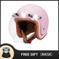 New Arrival Fashion Vintage Helmet with Bubble Visor Windproof Open Face Helmet Pink A CHINA