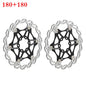 BUCKLOS Bicycle Disc Brake 160/180/203 Bike Floating Rotors Stainless Steel Mountain Bike Brake 2PC 180-180mm Black