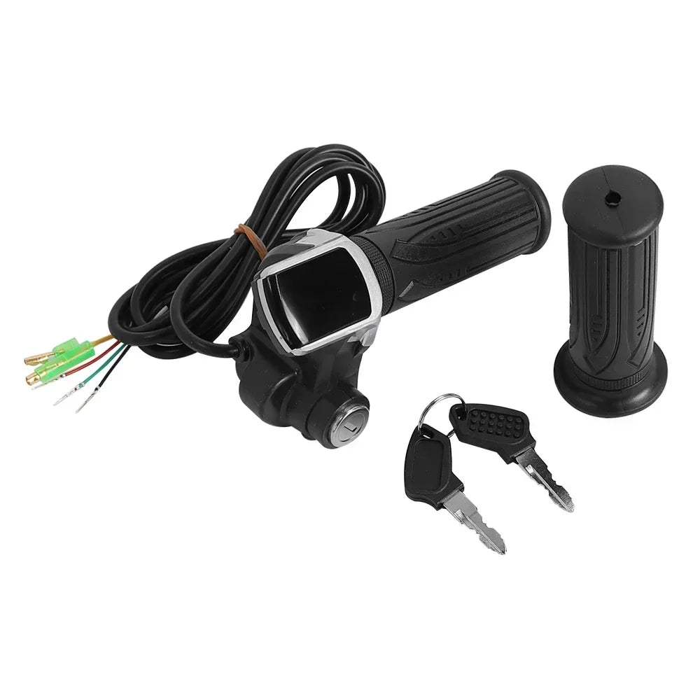 Throttle Handlebar LED Display for Electric Scooter Bike 24/36/48/60V Throttle Speed Adjustment Handle with Key Handle Grip