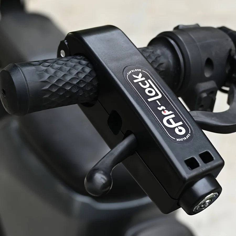 Mini Electric Vehicle Bike Anti-Theft Lock Set - Bicycle Brake Handlebar Grip Cycling Horn Throttle Lock for Scooter Motorcycle Black