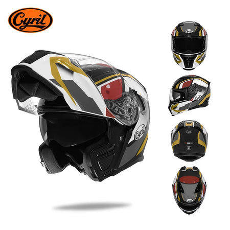 Motorcycle Helmet Dual Visor Modular Flip up Full Face Helmet for Adult Men and Women DOT Approved 16
