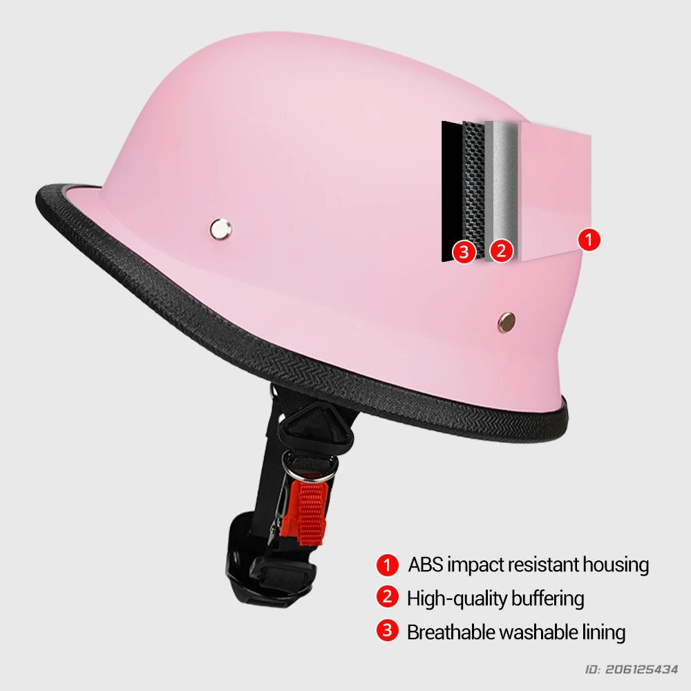 Helmet Motorcycle Leather Vintage Open Face Helmet Men Women Moto Half Helmet DOT Certification