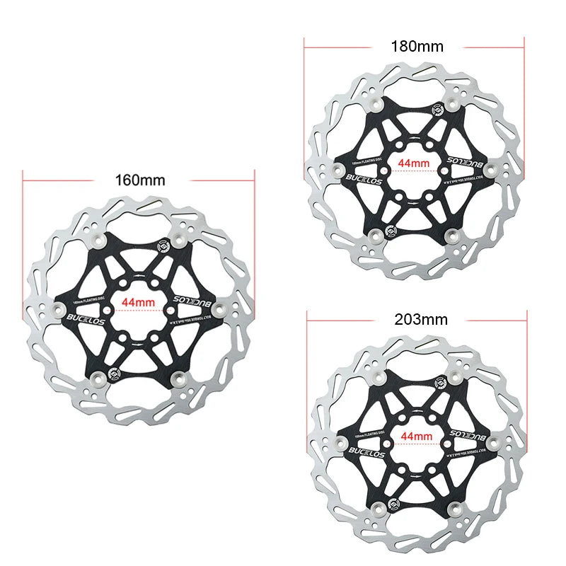 BUCKLOS Bicycle Disc Brake 160/180/203 Bike Floating Rotors Stainless Steel Mountain Bike Brake