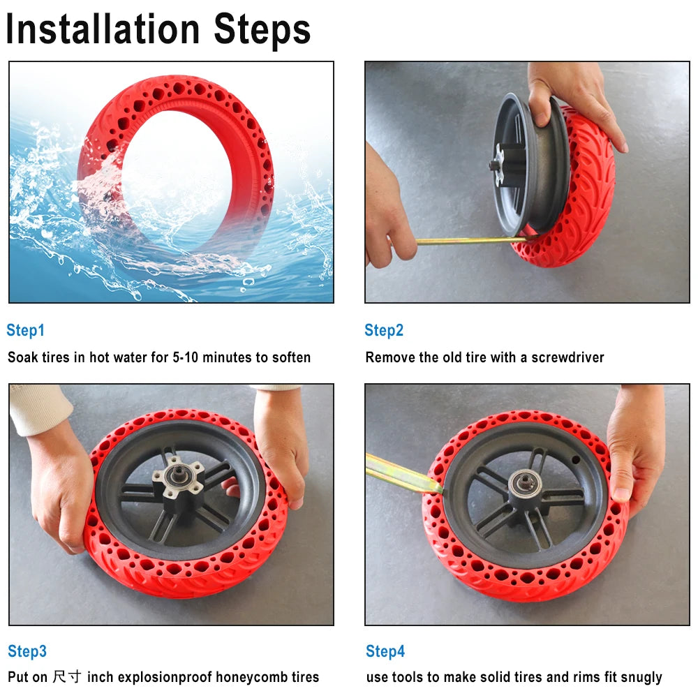 10 Inch Solid Tire For Xiaomi M365 Pro Pro2 1S Electric Scooter 10x2.0 Durable Rubber Tubeless Shock Wheel Tyre
